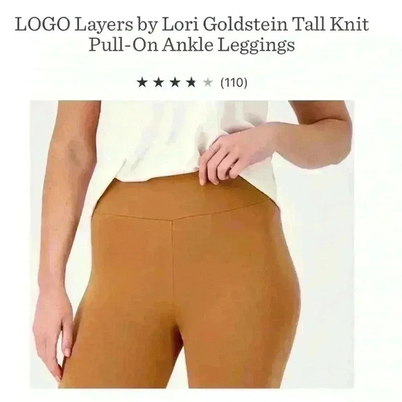 LOGO Layers by Lori Goldstein Tall Knit Pull-On Ankle Leggings Med TALL A468320 - Picture 10 of 10